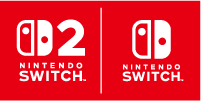 NINTENDO SWITCH 2のロゴとNINTENDO SWITCHのロゴが並んだブランドロゴグラフィック